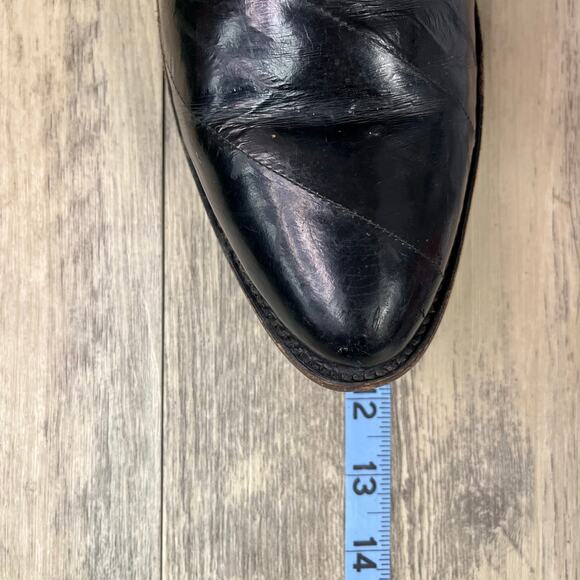 Dan Post Men - Size 9.5D - Vintage Black Eel Skin Cowboy Boots DPS367 - Picture 9 of 12